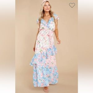 Just As Fancy Pink Floral Print Maxi Dress